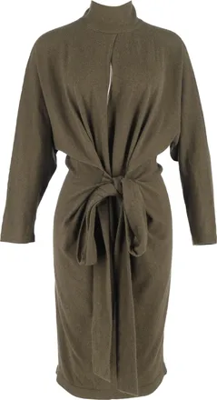 Tom Ford Tom Ford jurk met riem in groene kasjmier