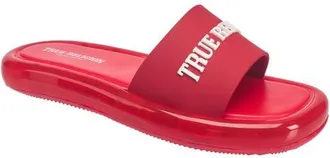 True Religion Logo Strap Jelly Slide in Red at Nordstrom, Size 6