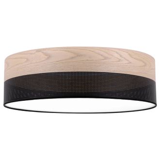 OEM L&aacute;mpara De Techo De Plexi De Madera Negra 50cm Roble Cl&aacute;sico