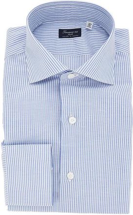 Finamore Cotton and linen shirt with striped motif Man 39
