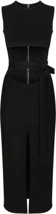 Dolce & Gabbana belted midi dress - women - Elastane/Nylon/Rayon - 50 - Black