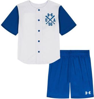 Under Armour Baseball Jersey & Shorts Set in White at Nordstrom, Size 12M