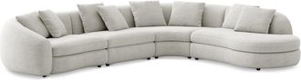 Castlery Fable Extended Chaise Sectional Sofa Right Facing Customized, Performance Classic Twill, Medium Grey, Ultra Deep Seats, Spill Resistant, Castlery