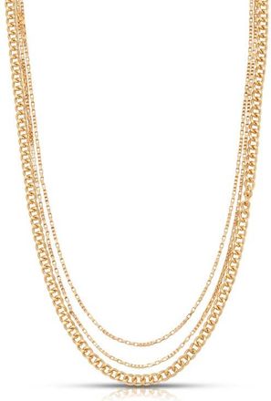 Ettika Minimalist Layered Chain Necklace in Gold at Nordstrom