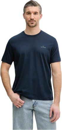 Paul & Shark T-shirt in misto cotone con stampa logo tono su tono - - Tops - Uomo - Blu - M