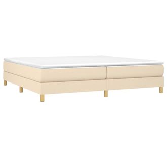 vidaXL Cama Box Spring Con Colch&oacute;n Tela Color Crema 200x200 Cm Vidaxl