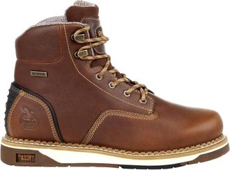 Georgia Boot Mens Amp Lt Wedge Waterproof Work Boots In Brown