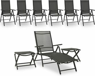 vidaXL 9 Piece Garden Lounge Set Black and Anthracite vidaXL