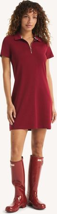 Nautica Womens Zip-Up Deck Polo Dress