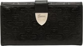 Gucci Pre-owned Vintage Lange Portemonnee - Dames - Vintage Accessoires - Zwart - ONE Size - Leer - Vintage