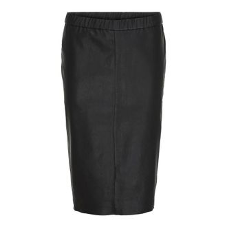 Notyz Notyz - Kokerrok met hoge taille en knielengte - Dames - Rokken - Zwart - Maat: S Zijde