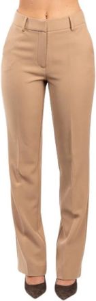LuckyLu Rechte broek - Dames - Straight fit broeken - Beige - M - Katoen - Broeken