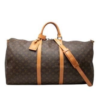 Louis Vuitton Vintage, unisex, Bruin, ONE Size, Leer, Pre-owned Keepall Bandouliere 60