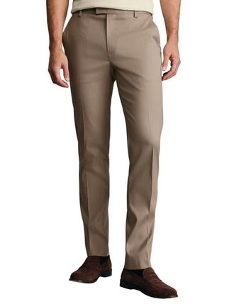 CHARLES TYRWHITT Slim Fit Smart Texture Pants in Camel at Nordstrom, Size 34 X 30