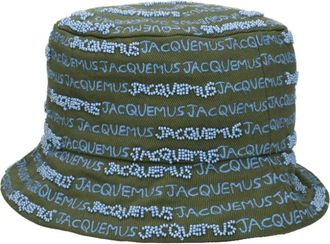 Jacquemus Green Cotton Logo Beaded Hat