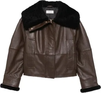 Sportmax Shearling-trim Leather Jacket
