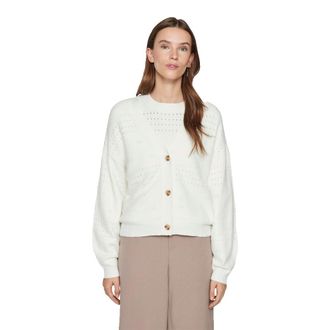Vila Womens Viril V-Neck L/S Knit Cardigan-Noos, White Alyssum, XXL