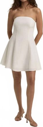 Favorite Daughter Favorite Strapless Mini Linen Dress In Bright White