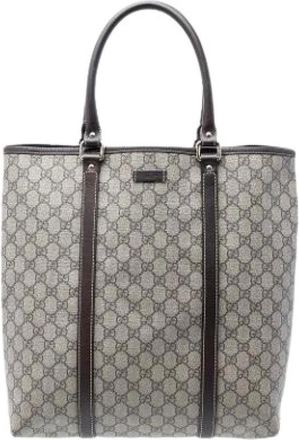 Gucci Pre-owned Tote Bags, female, Beige, Size: ONE SIZE Pre-owned Canvas Tote