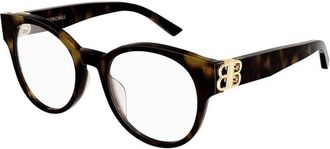Balenciaga BB0173O002 Tortoiseshell Oval Full Rim Eyeglasses - Brown