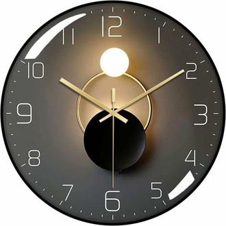 Elle Reloj De Pared Silencioso De 30 Cm - Cristal Transparente Con Bisel De Pvc - Nivel De Ruido Inferior A 15 Decibelios - N&uacute;meros Ar&aacute;bigos Blancos De F&aacute;c