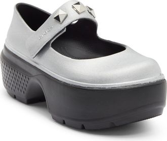 Crocs Stomp Platform Mary Jane in Silver at Nordstrom Rack, Size 10 Womens / 8 Mens