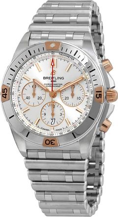 Breitling Chronomat B01 Chronograph Automatic Silver Dial Mens Watch IB0134101G1A1