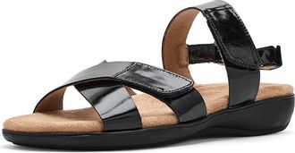 Trotters River Metallic Sandals Womens Sandals Black : 10.5 N (AA), Leather