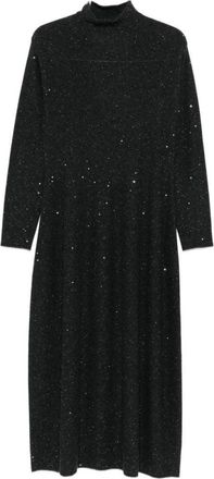 Antonelli Knee-Length Black Dress With High Neckline