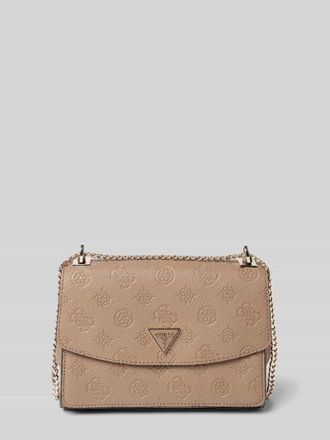 Guess Umhängetasche mit Label-Strukturmuster Modell CRESIDIA in Taupe, Größe 1