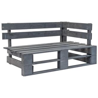 vidaXL Banco Esquinero De Pal&eacute;s Para Jard&iacute;n Madera Gris Vidaxl