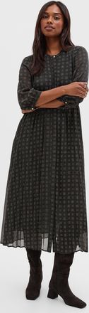 Contemporaine Womens Medallion mosaic pleated chiffon dress