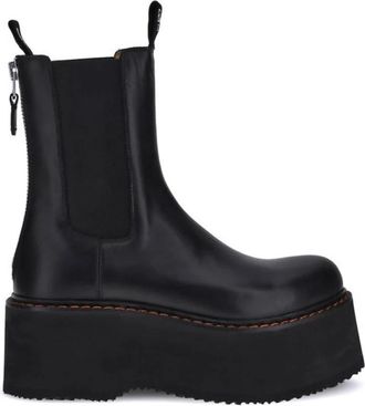 R13 Platform Chelsea Enkellaars - Dames - Chelseaboots - Zwart - 40 EU - Leer - Schoenen