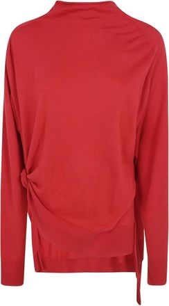 Magda Butrym Turtle Neck Twist Sweater - Dames - Coltruien - Rood - 2XS - Wol - Truien & Vesten