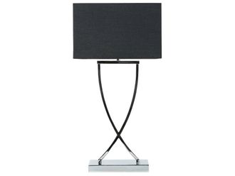 Beliani L&aacute;mpara de mesa metal negro