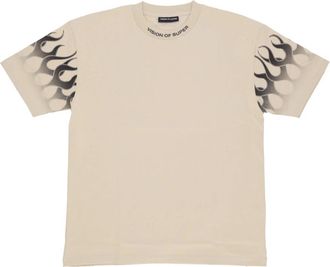 Vision Of Super Flames Tee Heren T-shirt - Heren - T-shirts - Beige - XL - Katoen - Tops