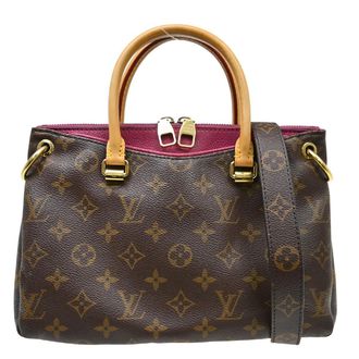 Louis Vuitton Pallas Tote Monogram Canvas With Leather Brown Canvas Handbag (Pre-Owned)