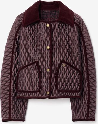 Burberry Cropped Quilted Nylon Floriston Jacket, Size: XS