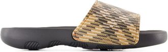 Burberry Womens Dive Check Sandals Synthetic Beige Shoes Mules