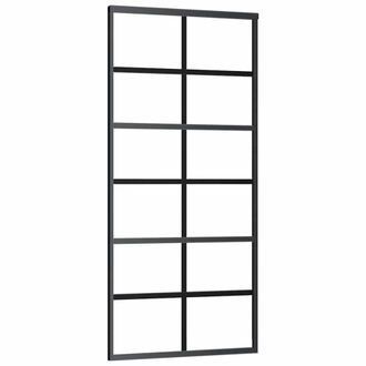 Berkfield Home Sliding Door ESG Glass & Aluminium 90x205 cm Black