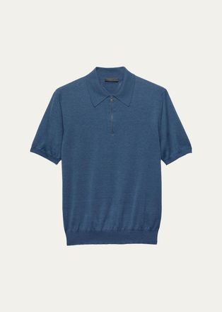 Prada Mens Silk and Cotton Polo Shirt