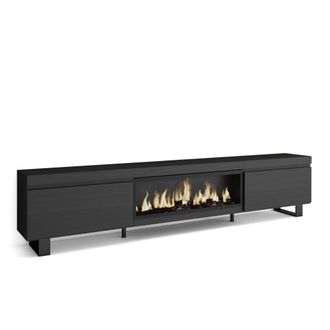 Skraut Home Skraut Home - Mueble Tv, Televisi&oacute;n, Muebles De Sal&oacute;n, Almacenaje, 267x57x35 Cm, Para Tv Gran Formato, Chimenea El&eacute;ctrica Xxl, Dise&ntilde;o Industrial, Esti