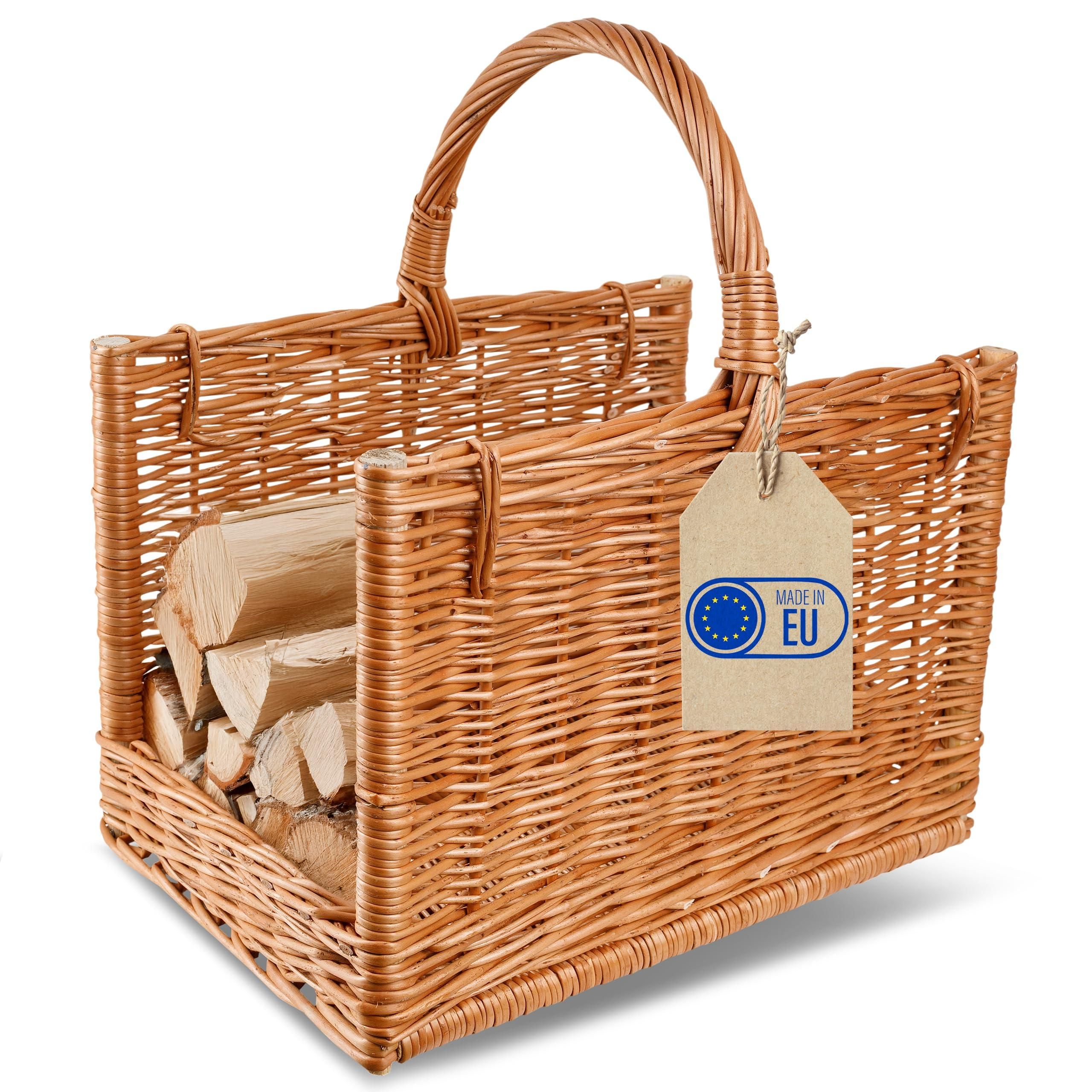 Creative Home Weidentablett Korbtablett mit Henkel | Boden aus unbehandeltem Sperrholz | 40x32 cm (+/- 2 cm) | Tablett mit Tragegriff für Brot, Obst | Serviertablet ab 37,95 €