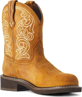 Ariat Womens Fatbaby Heritage Wp Western Boots In Ginger Spice