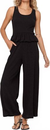 Bloomingdale's Monterosa Textured Rib Peplum Tank Top In Black