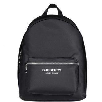 Burberry Mens Black Econyl Logo Print Backpack