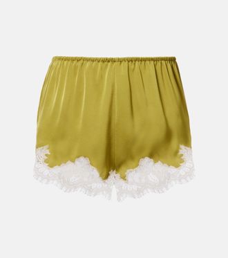 Faithfull The Brand Norden lace-trimmed satin shorts