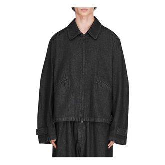Yohji Yamamoto Jassen, Heren, Zwart, L, Denim, Denim Blouson
