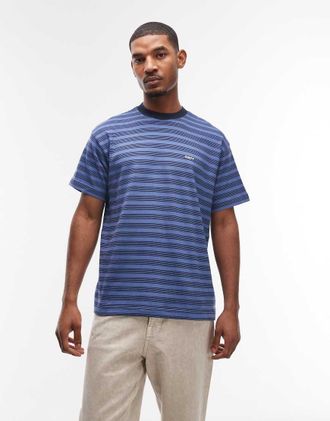 Obey Cordell - T-shirt a maniche corte blu a righe