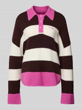 Oh April Oversized Strickpullover mit Polokragen Modell Maya in Mittelbraun, Gr&ouml;&szlig;e XS